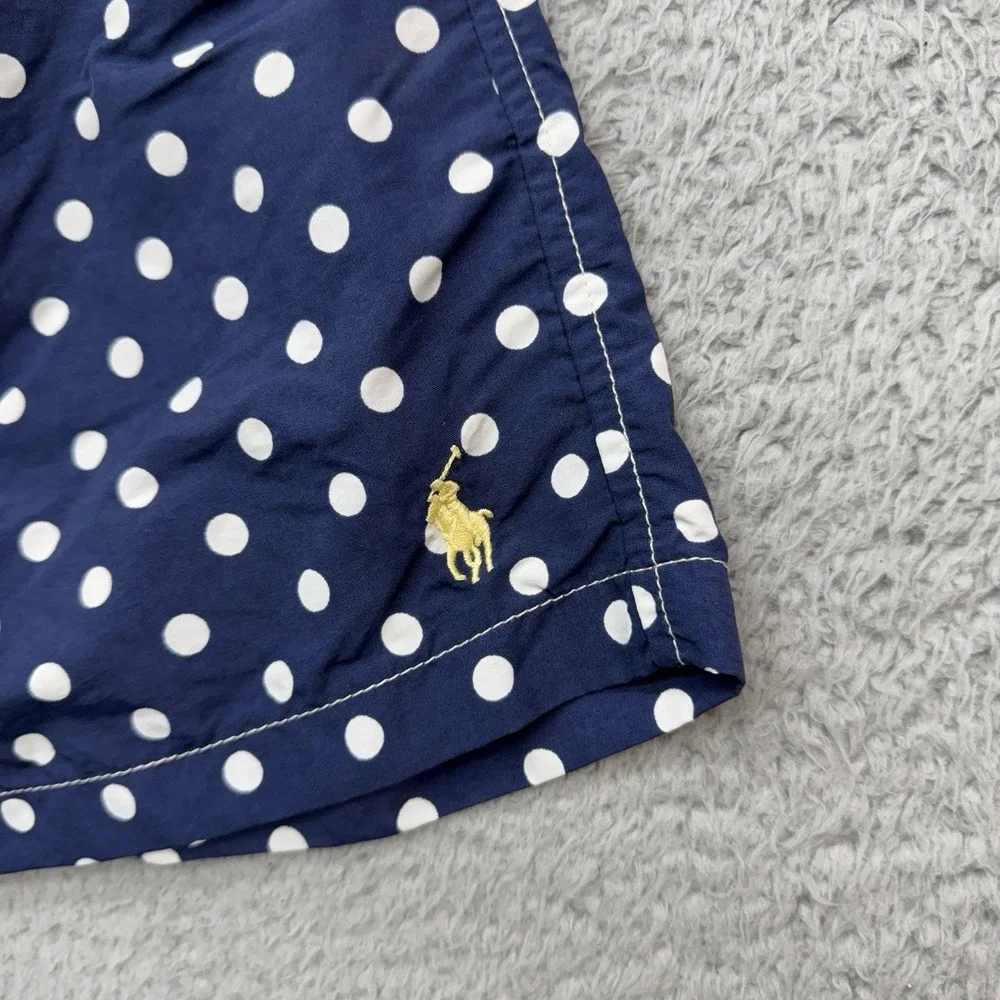 Polo Ralph Lauren Swim Trunks Men M Blue Polka Dots 5